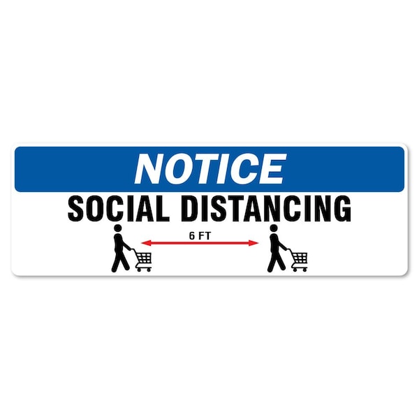 Signmission Social Distance 6 Ft Non-Slip Floor Graphic, 18in Vinyl, 3PK, 16 in L, 16 in H, FD-R-16-3PK-99991 FD-R-16-3PK-99991 - main